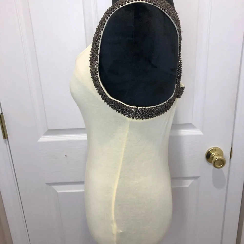 Christoper Fischer yellow beaded tank top small - Picture 5 of 9